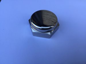 Top Fork Yoke Nut Polished Stainless Steel